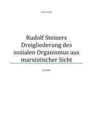 Rudolf Steiners Dreigliederung des sozialen Organismus aus ...