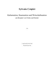 Kulturnation, Staatsnation und Wirtschaftsnation bei Fichte und Herder