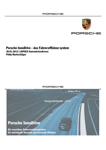 Porsche InnoDrive – Das Fahrereffizienzsystem - dSPACE