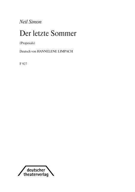 Leseprobe PDF - Deutscher Theater-Verlag