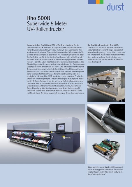 Rho 500R Superwide 5 Meter UV-Rollendrucker - Durst Phototechnik