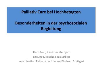 Palliativ Care bei Hochbetagten - DVSG