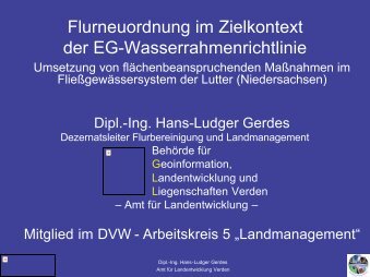 Flurneuordnung im Zielkontext der EG-Wasserrahmenrichtlinie