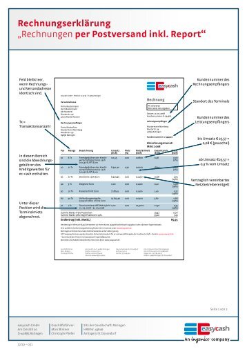 Rechnungen per Postversand inkl. Report - Easycash GmbH