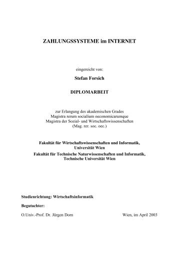 ZAHLUNGSSYSTEME im INTERNET - E-Commerce Group ...