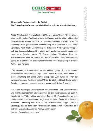 Partnerschaft Yildiz Holding_d - Eckes-Granini Group