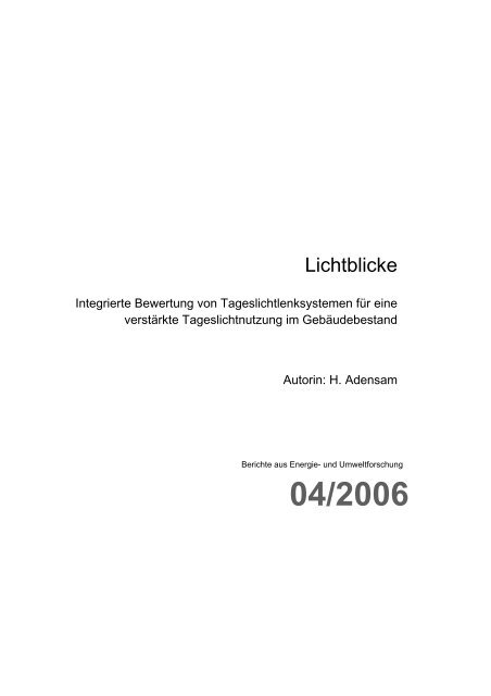 Lichtblicke - Österreichische Ökologie Institut