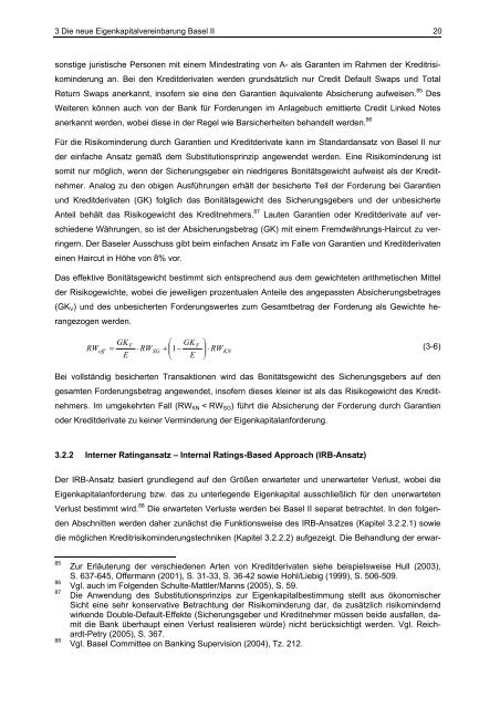 Regulatorische Behandlung des Kreditrisikos von Unternehmen ...