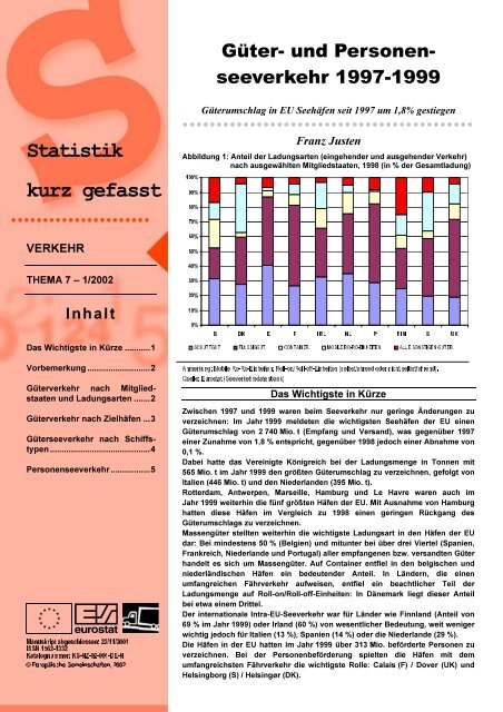 Güter- und Personenseeverkehr 1997-1999 - Statistisches ...