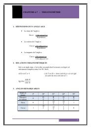 CHAPITRE 6-7 : TRIGONOMÉTRIE