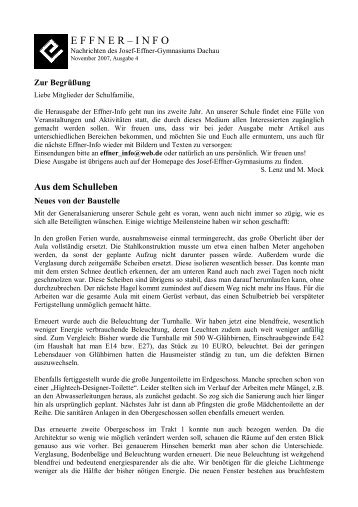 Effner-Info November 2007 - Josef-Effner-Gymnasium Dachau