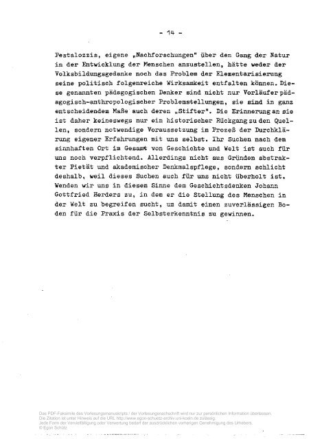 PDF-Datei: Pädagogische Anthropologie - Egon Schütz Archiv