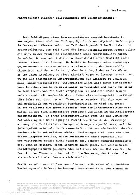 PDF-Datei: Pädagogische Anthropologie - Egon Schütz Archiv