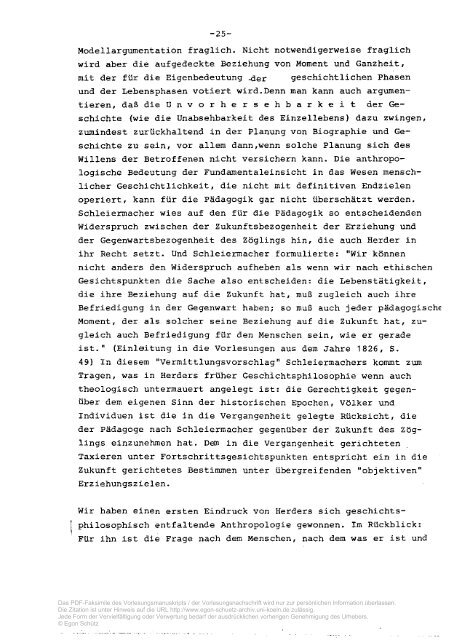 PDF-Datei: Pädagogische Anthropologie - Egon Schütz Archiv