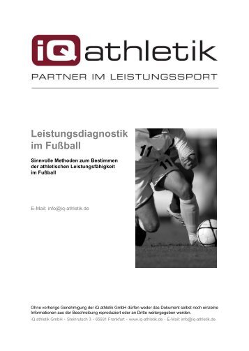 Leistungsdiagnostik im Fußball - iQ athletik