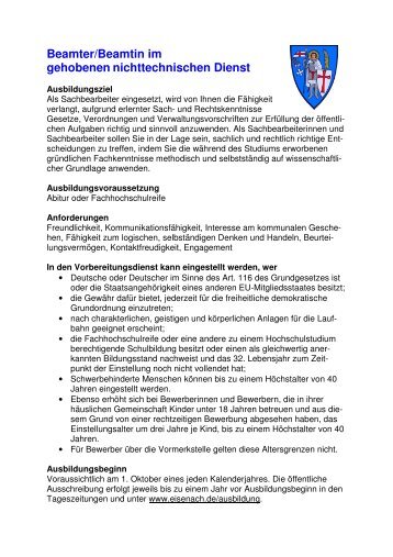 Gehobener nichttechnischer Dienst - Eisenach