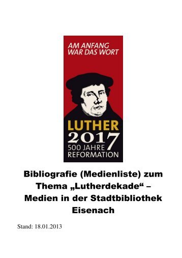 Bibliographie zu Martin Luther und zum ... - Eisenach