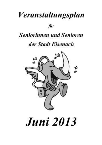 Veranstaltungen für Seniorinnen und Senioren - Juni 2013 - Eisenach