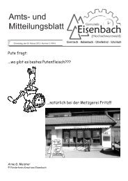 Redaktioneller Teil - Gemeinde Eisenbach