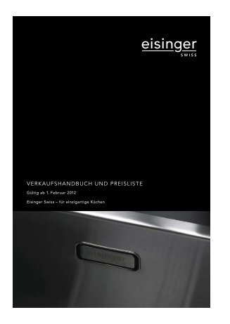 VERKAUFSHANDBUCH UND PREISLISTE - Eisinger Swiss