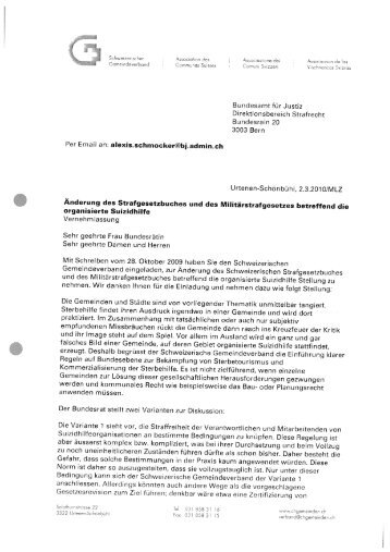 Stellungnahmen der Suizidhilfeorganisationen und ... - EJPD - CH