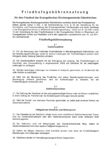 Friedhofsgebührensatzung Odenkirchen neu.pdf - Evangelisches ...