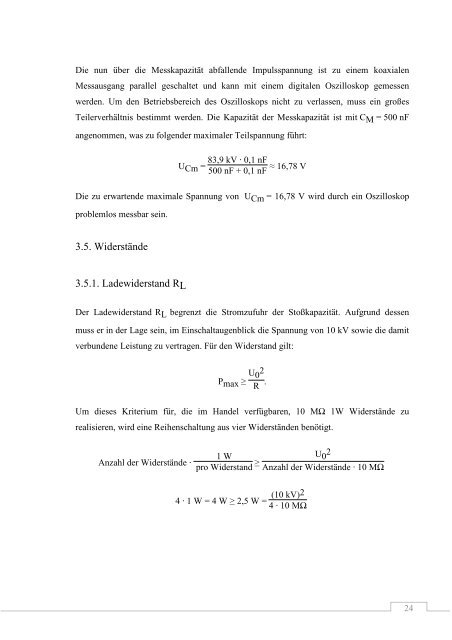 Planung und Aufbau eines 10-stufigen Miniatur-Marxgenerators