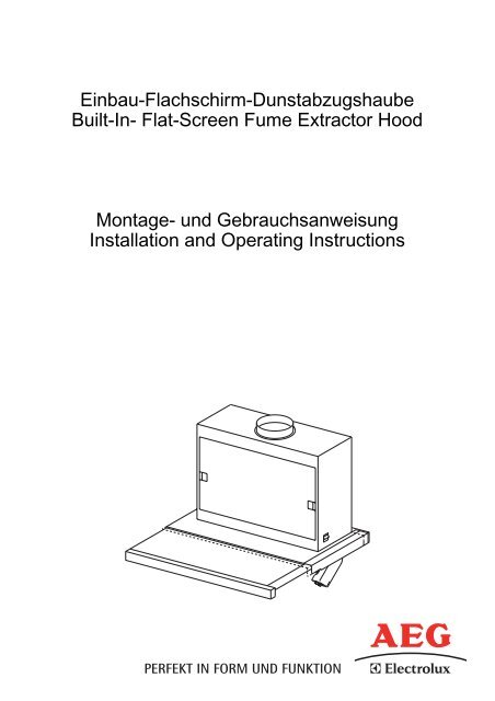 Flat-Screen Fume Extractor Hood Montage - Electrolux