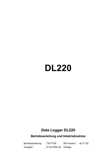 DL220 Betriebsanleitung ab Version V1.00 ... - Elster-Instromet