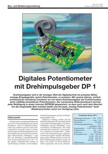 Digitales Potentiometer mit Drehimpulsgeber DP 1 - ELV