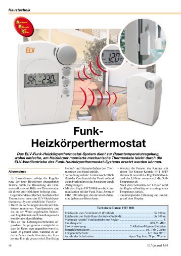 Funk- Heizkörperthermostat - ELV