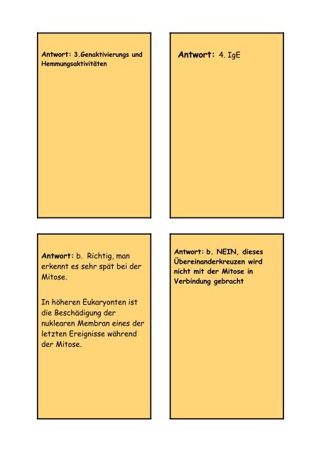 Antwort: 2. durch Wasserstoffverbindungen Die ... - EMBL