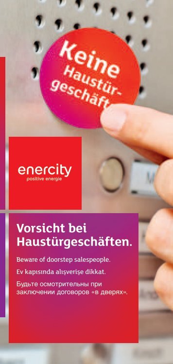 Vorsicht bei Haustürgeschäften. - Enercity