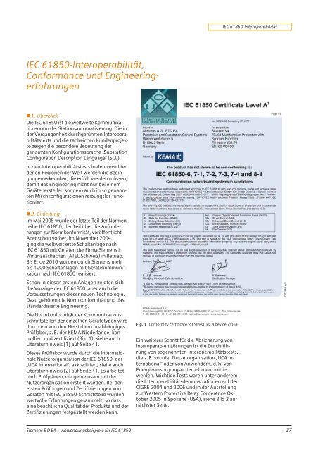 Effiziente Energie-Automatisierung mit dem Standard IEC ... - siemens