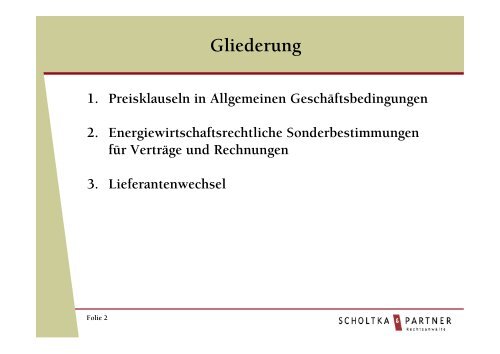 Rechtliche Fallstricke bei der Belieferung von Letztverbrauchern Dr ...