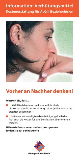 Flyer Kostenübernahme von Verhütungsmitteln - Ennepe-Ruhr-Kreis