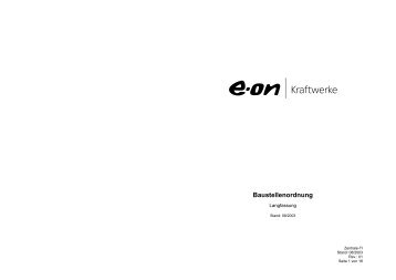 Baustellenordnung der E.ON Kraftwerke GmbH (EKW), 08/2003