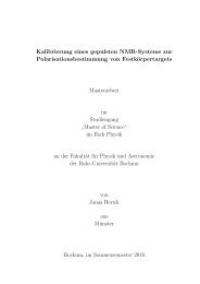 Kalibrierung eines gepulsten NMR-Systems zur ...