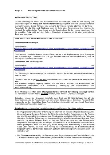 Bei Flugreisen (nur bei einer Entfernung von über 400 km ... - EPSU