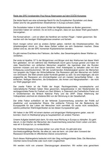 Rede des SPE-Vorsitzenden Poul Nyrup Rasmussen auf ... - EPSU