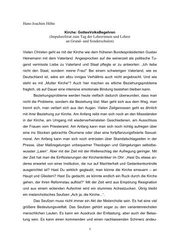 Vortrag (Vormittag) Prof. Dr. Hans-Joachim Höhn - Erzbistum Köln