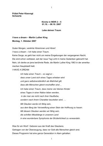 Morgenandachten von Prälat Dr. Peter Klasvogt - Erzbistum ...