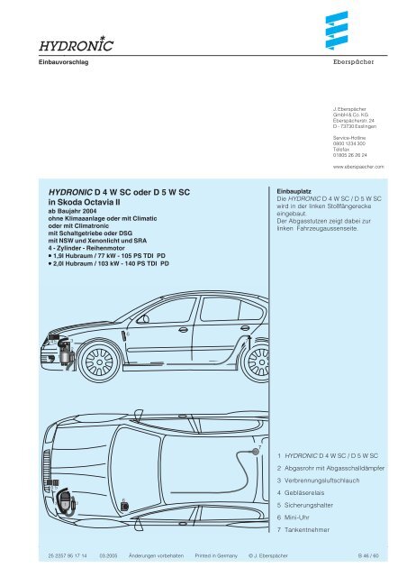 Skoda Octavia Ii Diesel Gesamt Pmd Espar Of Michigan