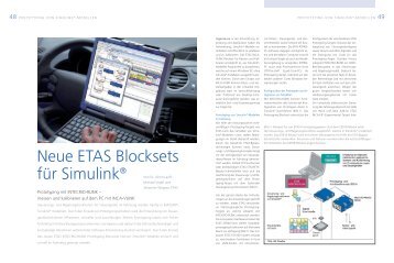 Neue ETAS Blocksets für Simulink®