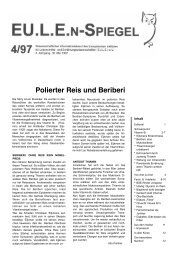 Polierter Reis und Beriberi - Europäisches Institut für Lebensmittel