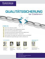 QUALITäTSSICHERUNG - Euroforum