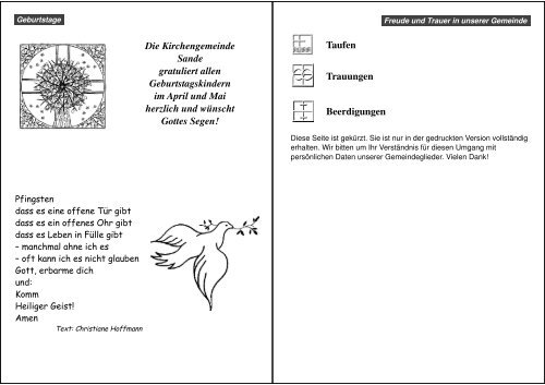 Gemeindebrief April/Mai 2008 - Ev.-lt. Kirchengemeinde Sande