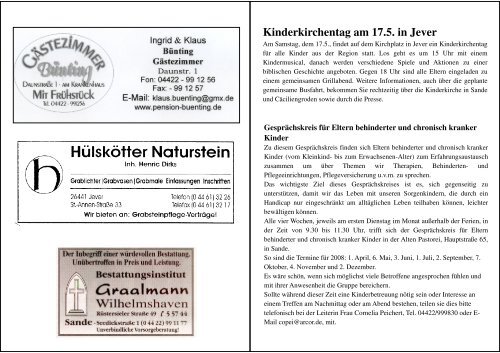 Gemeindebrief April/Mai 2008 - Ev.-lt. Kirchengemeinde Sande