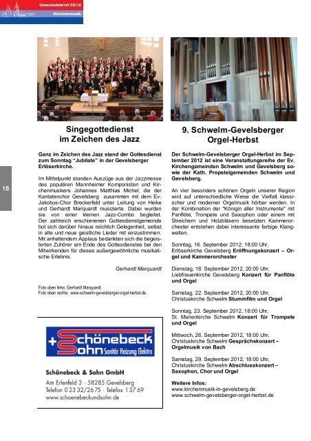 Gemeindebrief 2 2012 - der evangelischen Kirchengemeinde ...