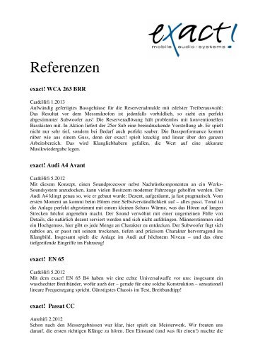 Referenzen - Exact